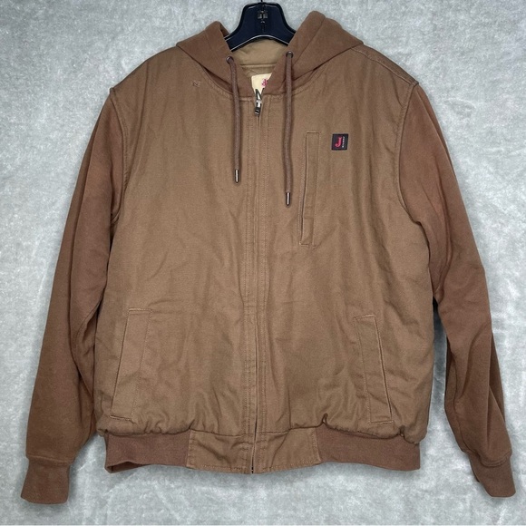 Justin Work Wear Camel Canvas Jacket Hoodie Combo Size Medium - Picture 1 of 11